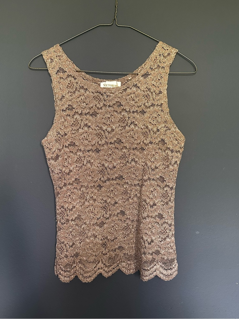 Victoria's Secret Taupe Lace Shell Top